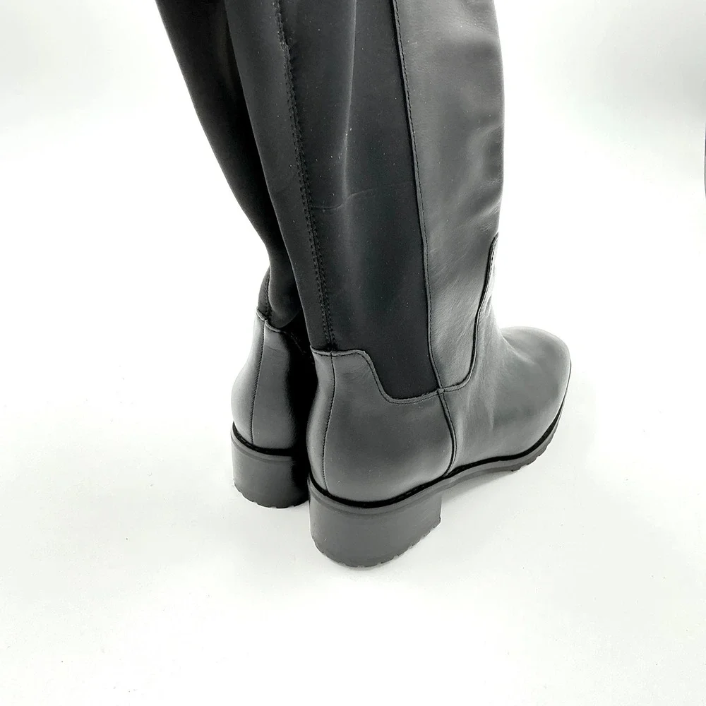 Blondo Size 7 WC Wide Calf Knee Boot Black Leather Waterproof Lug NEW Sandy $230